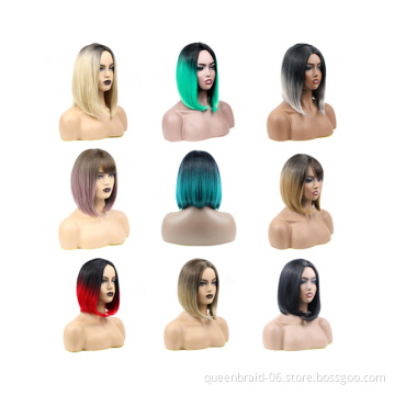 Headdress series long and short straight curved multicolor synthetic wig synthetic front lace wig